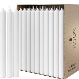50 Pack - White Taper Candles - 50 Pack